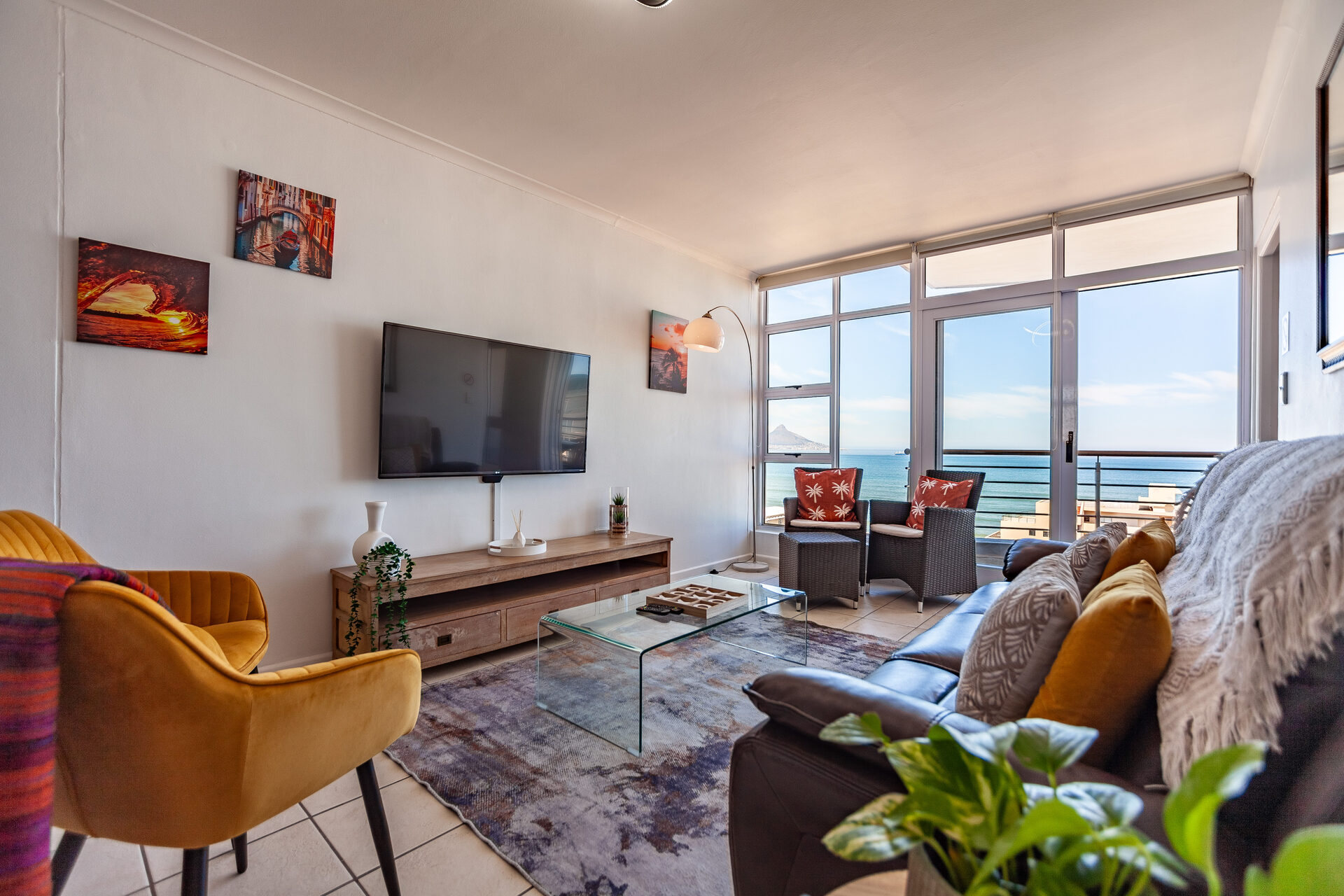Living area with ocean view